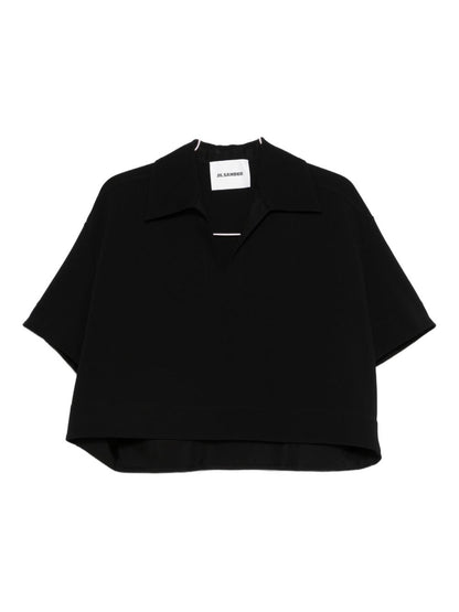 Jil Sander V-neck Short-sleeve T-shirt Black black