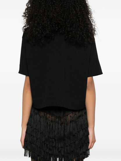 Jil Sander V-neck Short-sleeve T-shirt Black black
