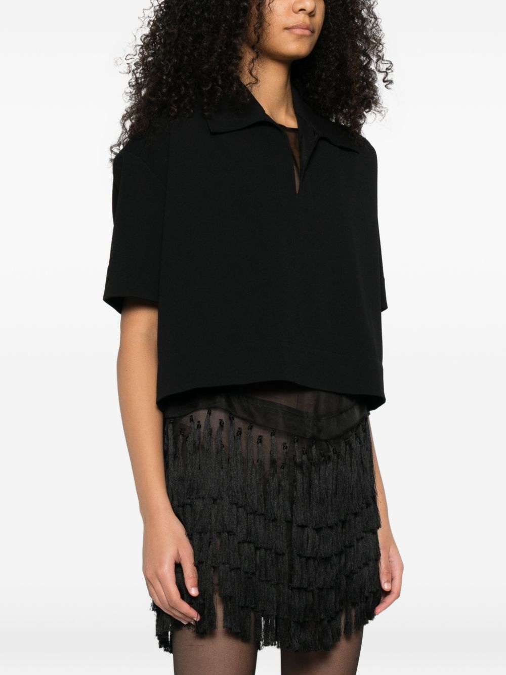 Jil Sander V-neck Short-sleeve T-shirt Black black