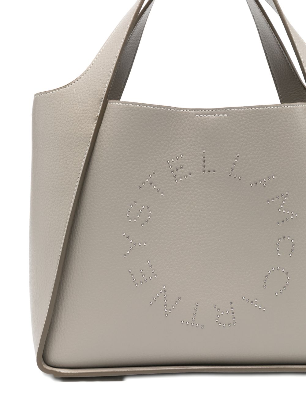 Stella McCartney Logo Grained Tote Bag Light Brown