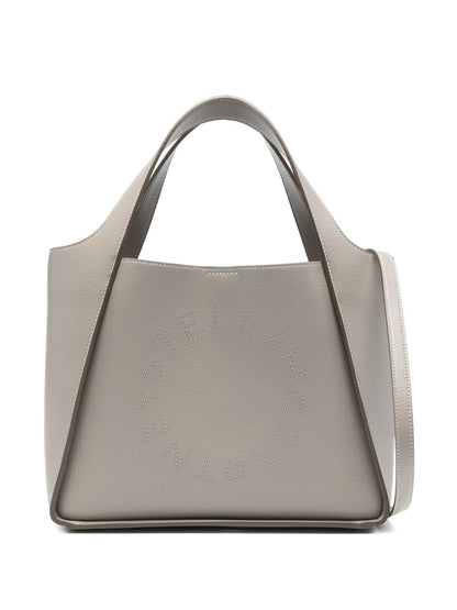 Stella McCartney Logo Grained Tote Bag Light Brown