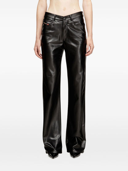 Diesel Faux Leather Slim Trousers Black