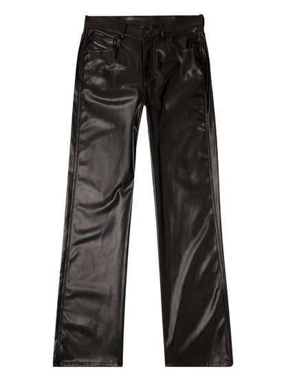Diesel Faux Leather Slim Trousers Black