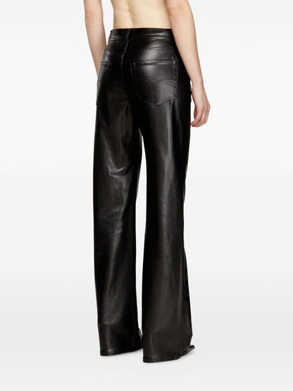 Diesel Faux Leather Slim Trousers Black