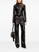 Diesel Faux Leather Slim Trousers Black
