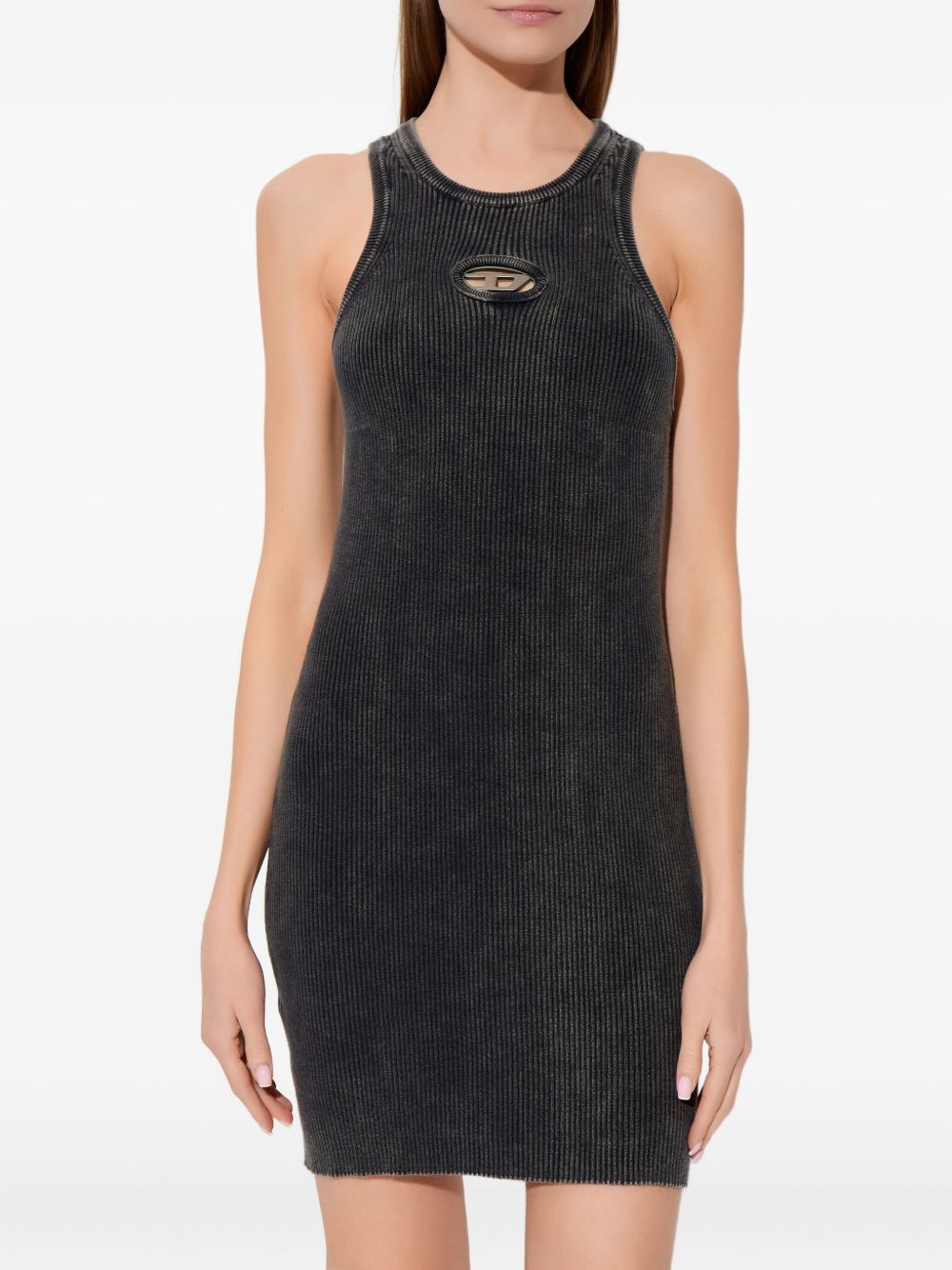 Diesel Cotton Mini Dress Black black