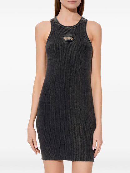 Diesel Cotton Mini Dress Black black