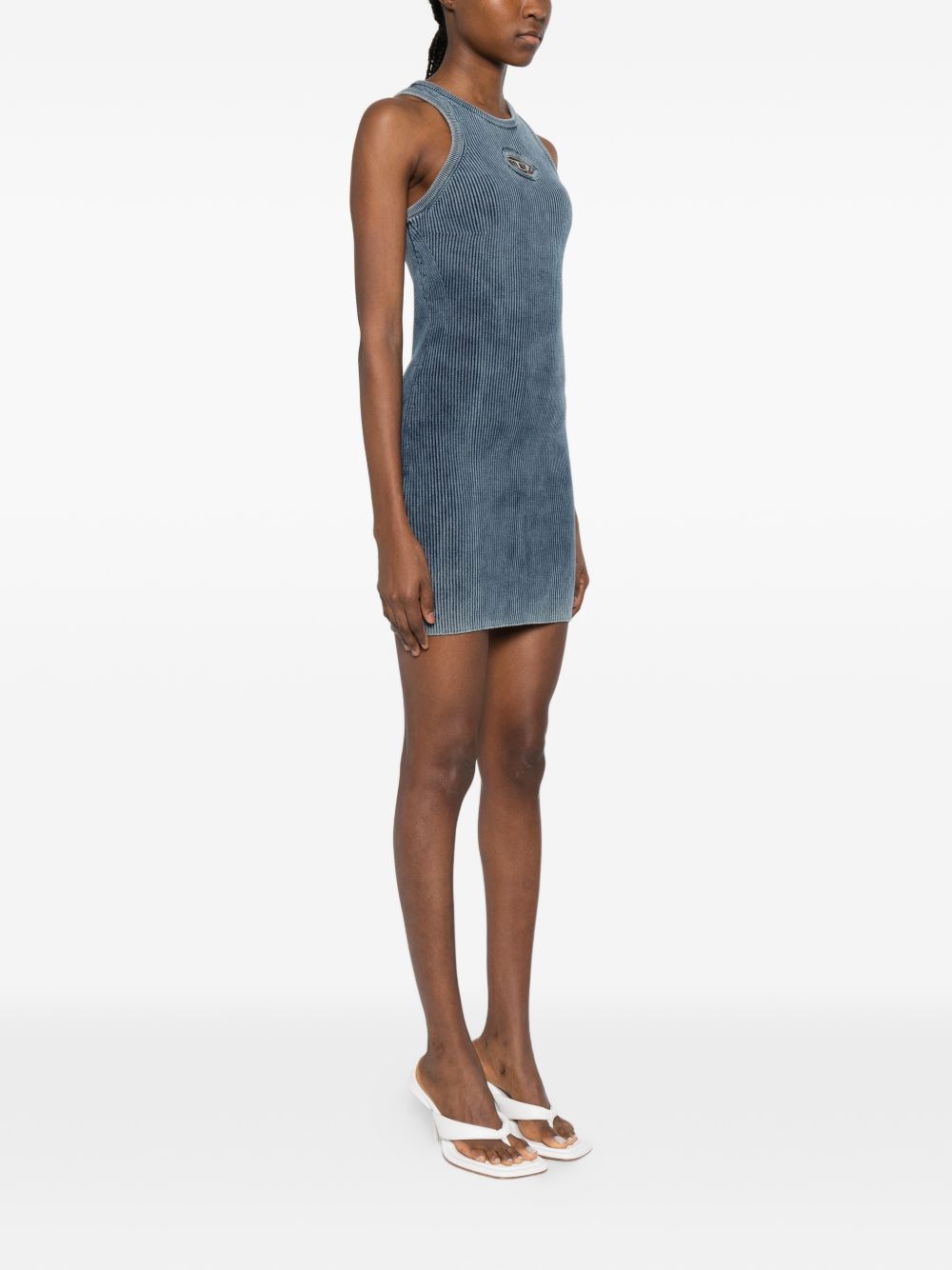 Diesel Cotton Mini Dress Blue blue