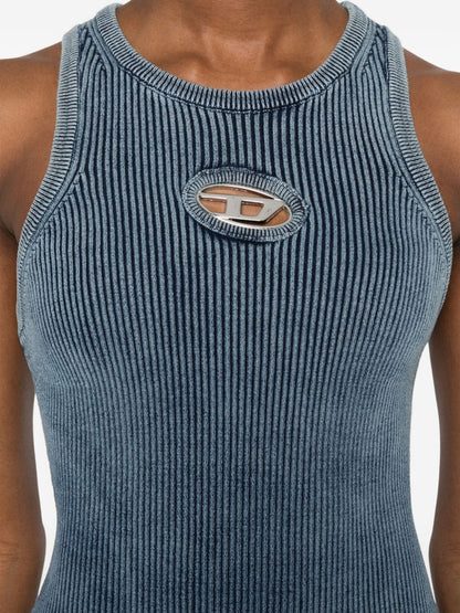 Diesel Cotton Mini Dress Blue blue