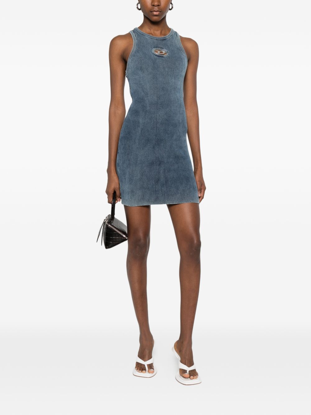Diesel Cotton Mini Dress Blue blue