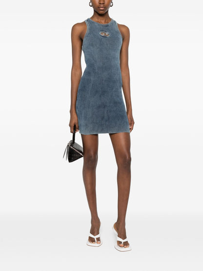 Diesel Cotton Mini Dress Blue blue