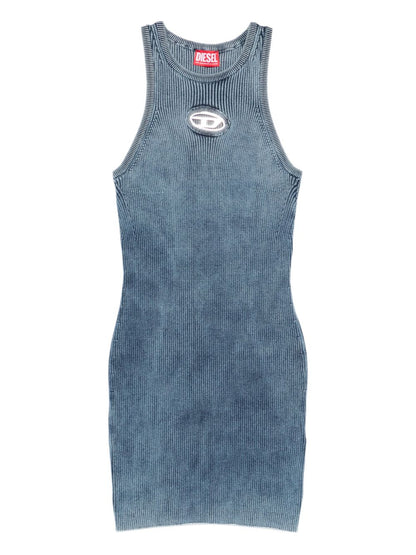 Diesel Cotton Mini Dress Blue blue