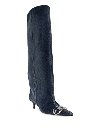 Diesel Venus Denim Slouchy Boots Blue
