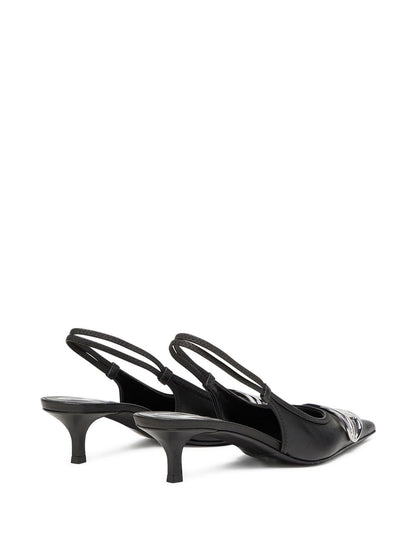 Diesel With Heel Leather Pumps Black