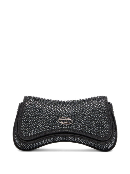 Diesel Play Crystal Denim Clutch Black