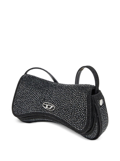 Diesel Play Crystal Denim Clutch Black