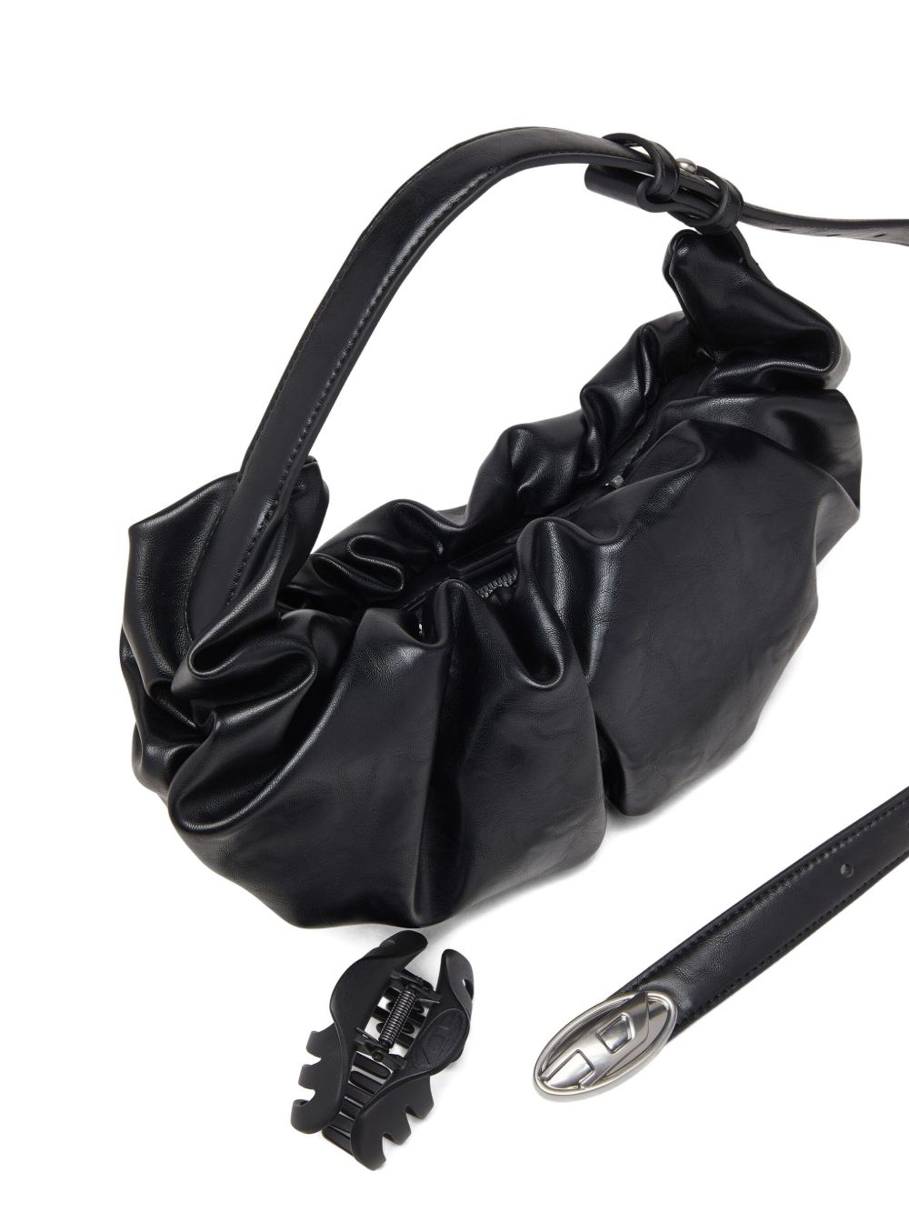 Diesel Grab Small Hobo Bag Black