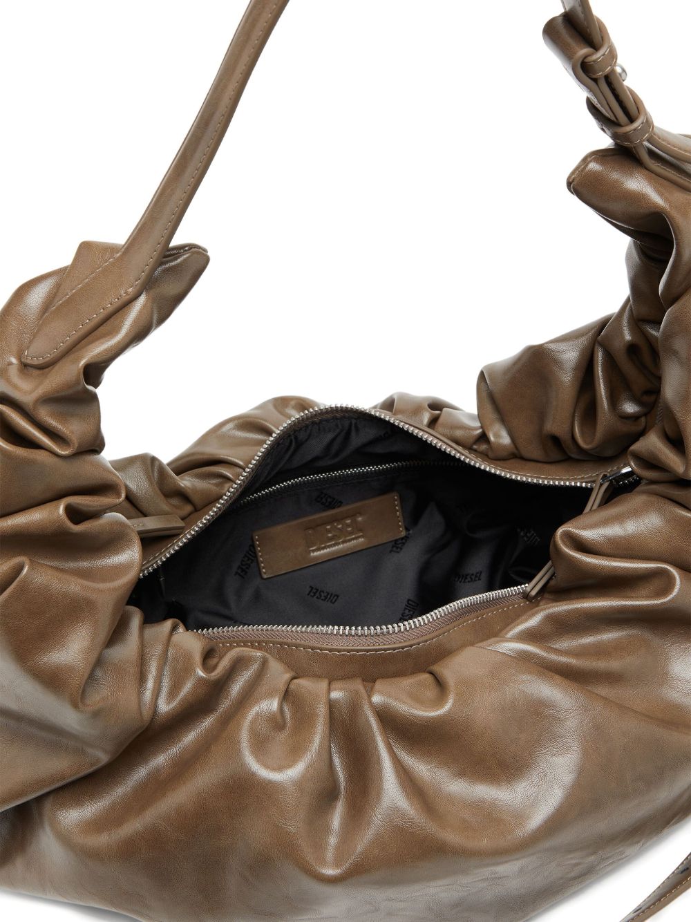 Diesel Grab Large Hobo Bag Brown