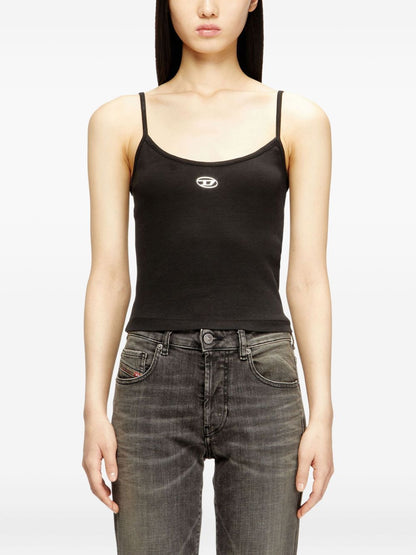 Diesel Logo Cotton Tank Top Black