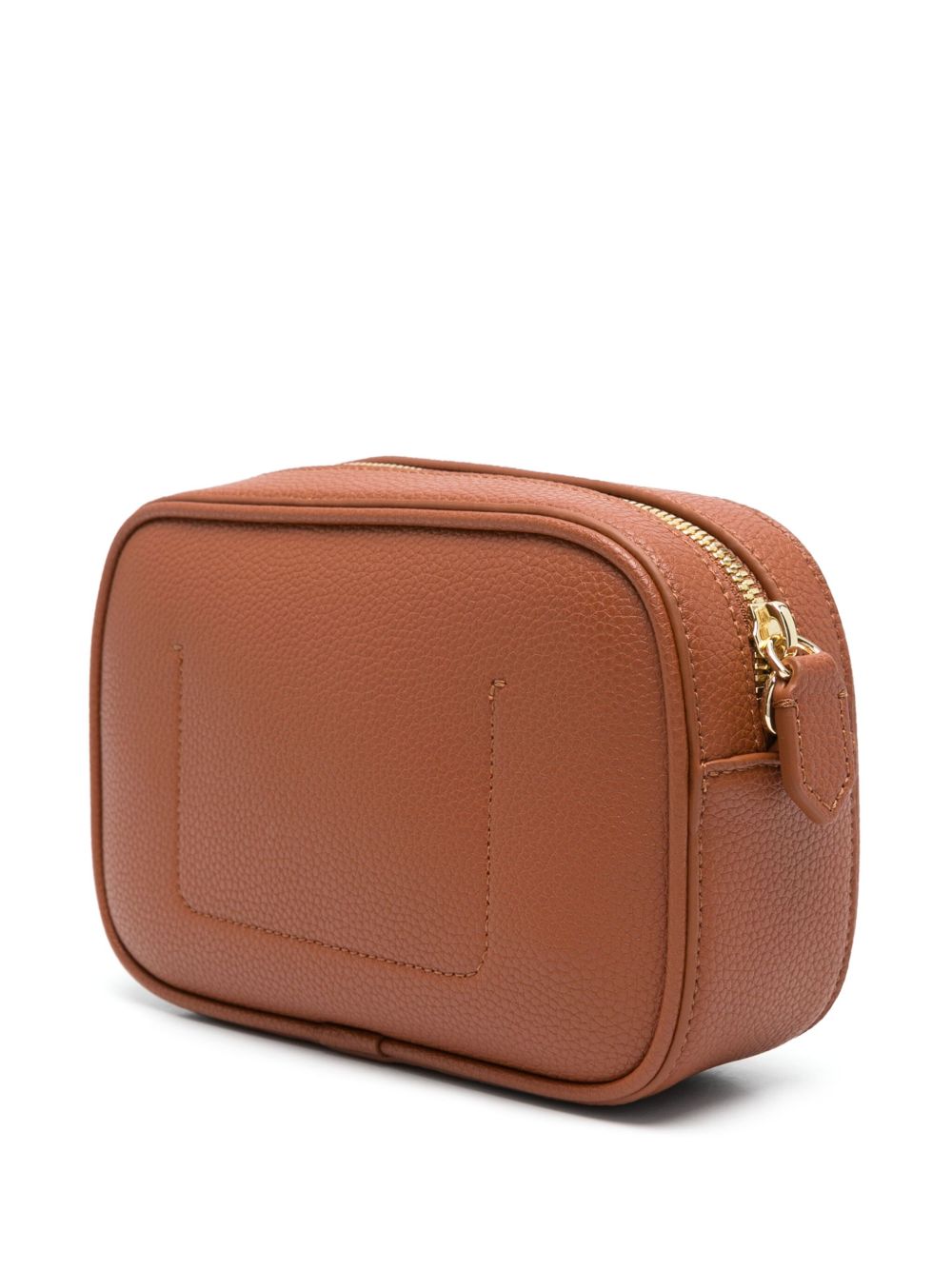 Emporio Armani Logo Debossed Leather Camera Bag Leather Brown