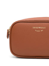 Emporio Armani Logo Debossed Leather Camera Bag Leather Brown