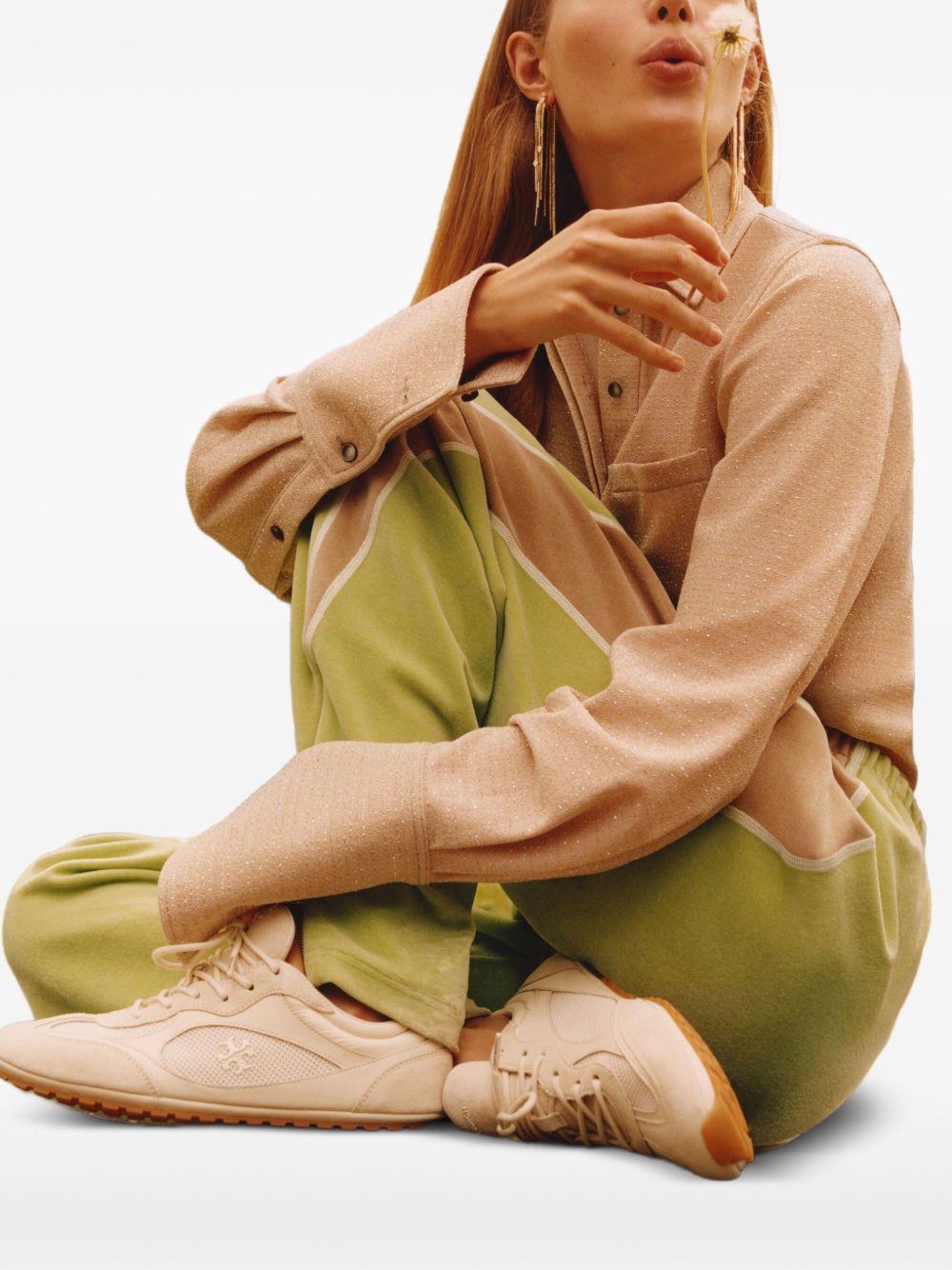 Tory Burch Field Mesh Panel Sneakers Beige