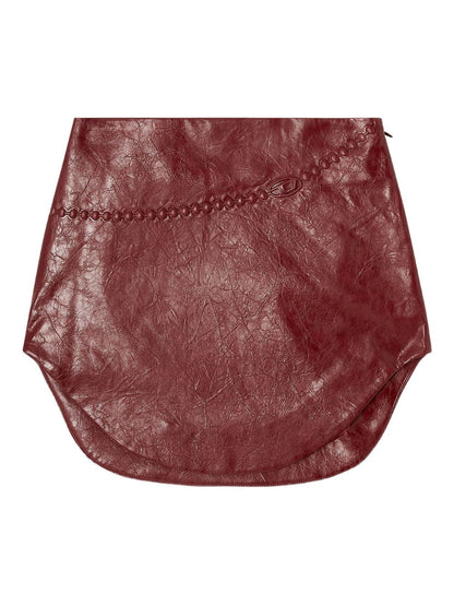Diesel Textured High-Low Mini Skirt Bordeaux bordeaux