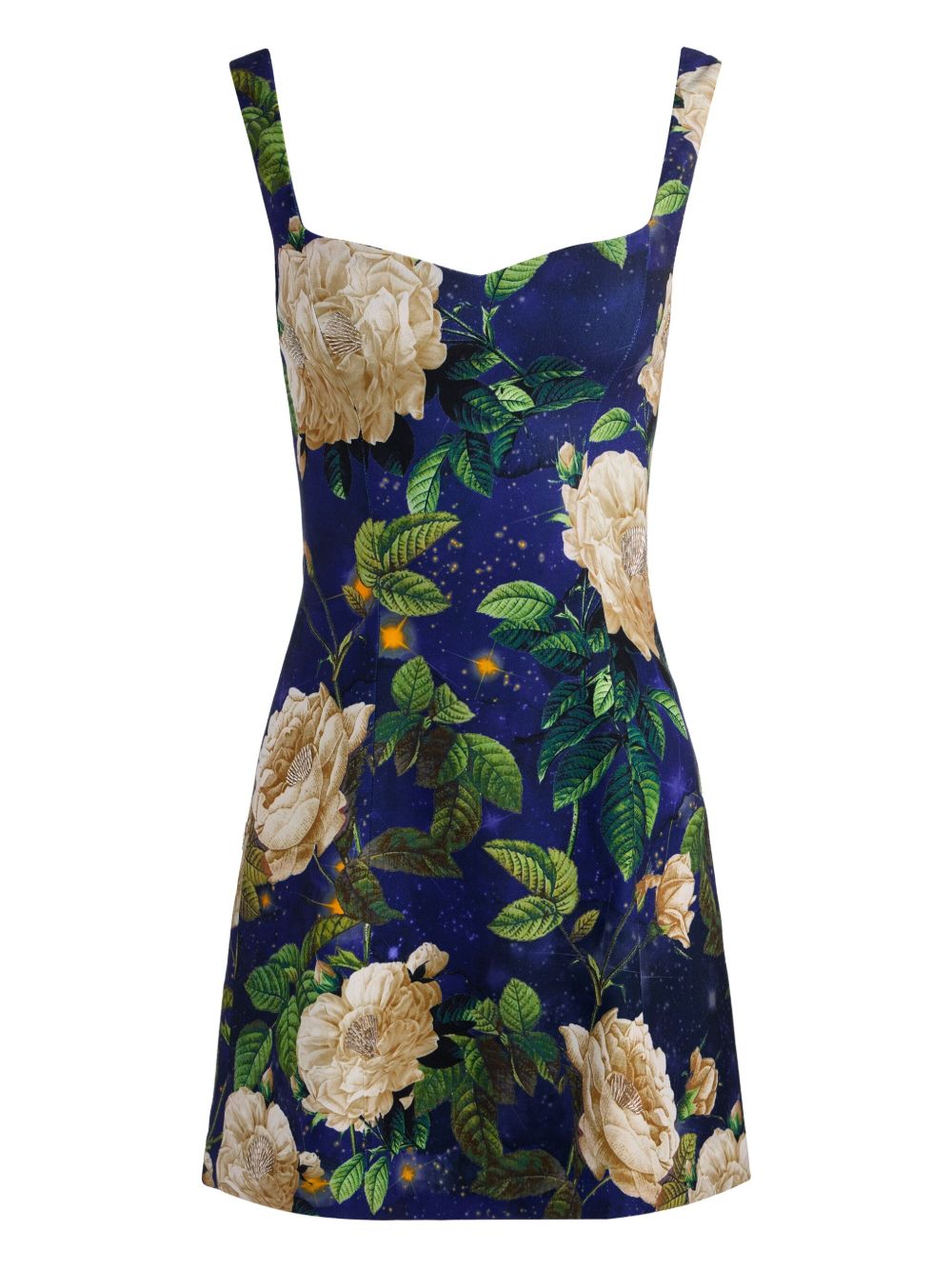 Alice + Olivia Floral Print Sleeveless Mini Dress Blue
