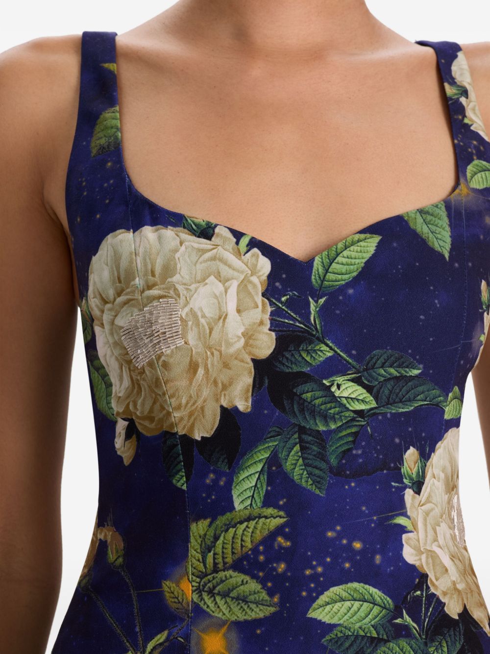 Alice + Olivia Floral Print Sleeveless Mini Dress Blue