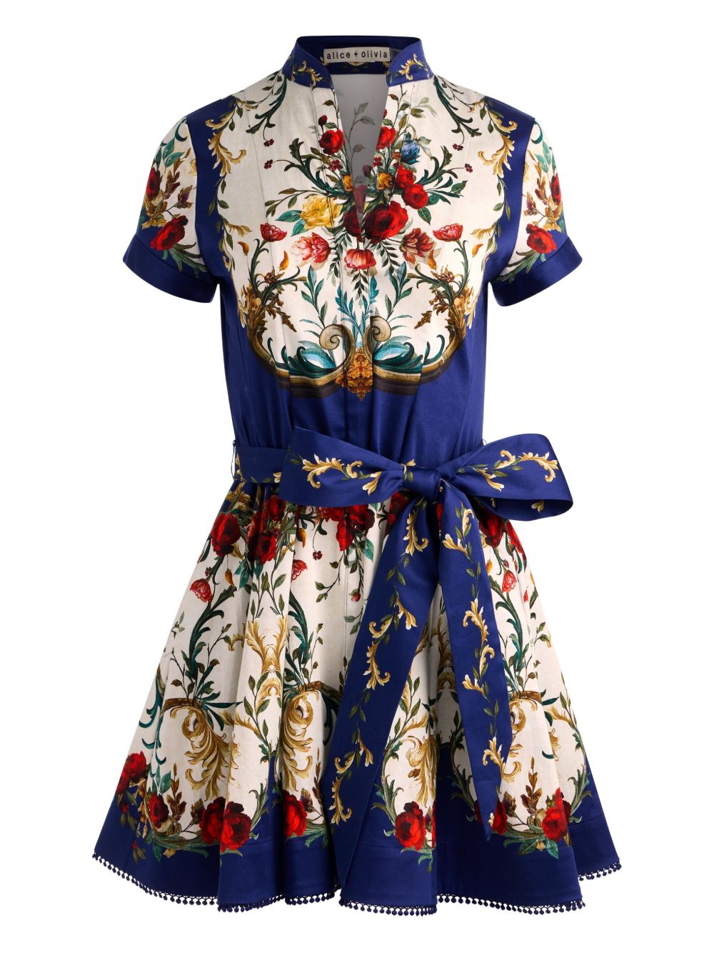 Alice + Olivia Floral Print Mini Dress Blue