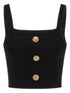 Balmain Three Button Bralette Top Black