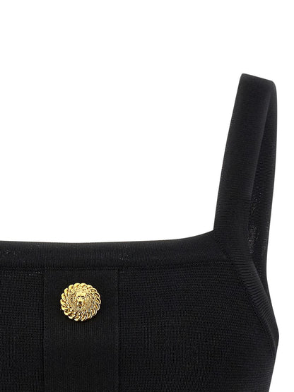 Balmain Three Button Bralette Top Black