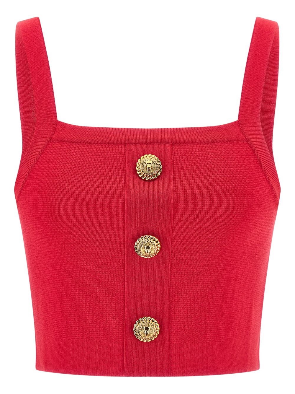 Balmain Square Neck Brassiere Top Fuchsia