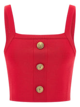 Balmain Square Neck Brassiere Top Fuchsia