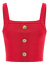 Balmain Square Neck Brassiere Top Fuchsia