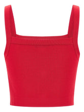 Balmain Square Neck Brassiere Top Fuchsia