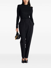 Balmain Monogram Boucle High-Neck Top Black