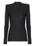 Balmain Monogram Boucle High-Neck Top Black