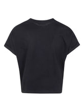 Balmain Logo Cropped Cotton T-Shirt Black