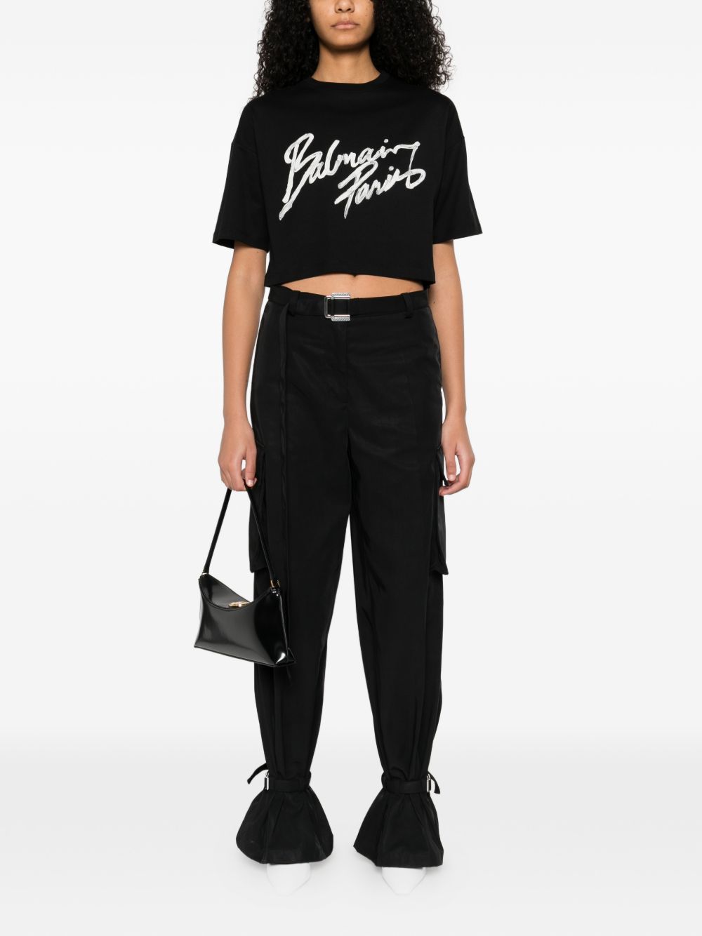 Balmain Logo Cotton T-shirt Black