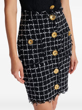 Balmain Tweed Midi Skirt Black