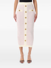 Balmain Tweed Long Skirt Pink Pink