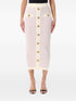 Balmain Tweed Long Skirt Pink Pink