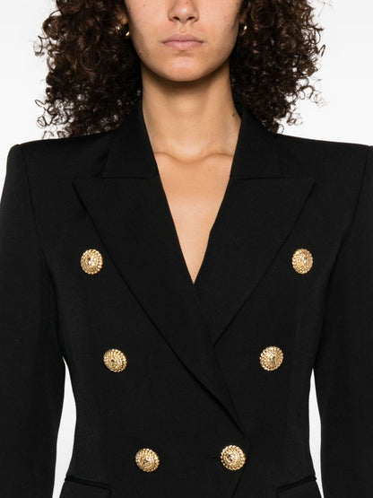 Balmain Double-Breasted Wool Jacket Black black