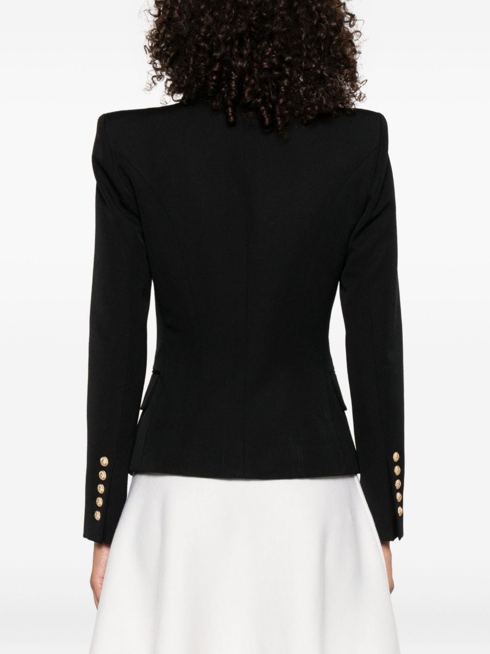 Balmain Double-Breasted Wool Jacket Black black