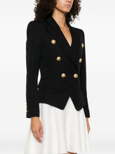 Balmain Double-Breasted Wool Jacket Black black