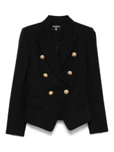 Balmain Double-Breasted Wool Jacket Black black