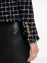 Balmain Double-Breasted Tweed Jacket Black black