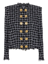 Balmain Double-Breasted Tweed Jacket Black black