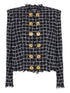 Balmain Double-Breasted Tweed Jacket Black black
